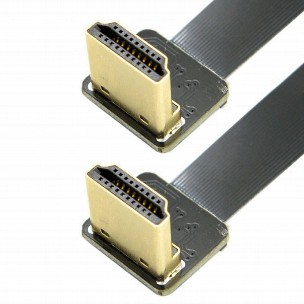 CYFPV Dual 90 Degree Down Angled HDMI Type A Male to Male HDTV FPC Flat Cable for FPV HDTV Multicopter Aerial Photography CC-HD-206-DN