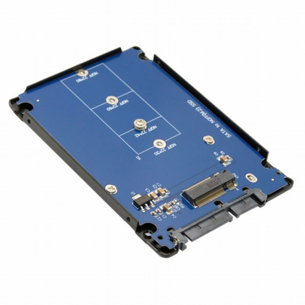 B+M Key Socket 2 M.2 NGFF (SATA) SSD to 2.5 SATA Adapter Card Adapter with Black Metal Case SA-104