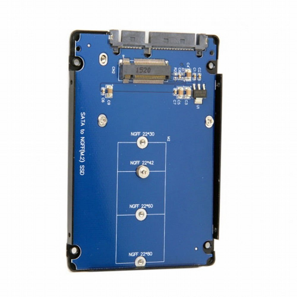 B+M Key Socket 2 M.2 NGFF (SATA) SSD to 2.5 SATA Adapter Card Adapter with Black Metal Case SA-104