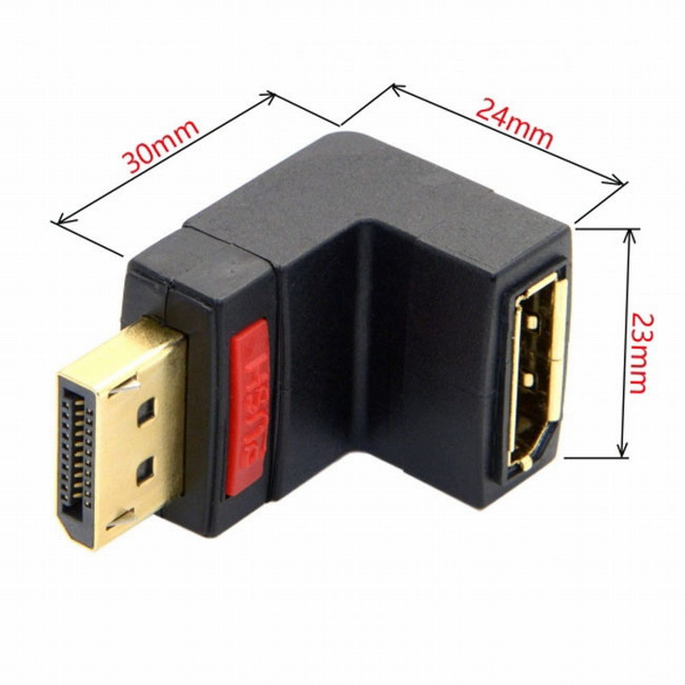 Up Angled 90 Degree DP DisplayPort Male to Female Extension Adapter 4K DP-016-UP