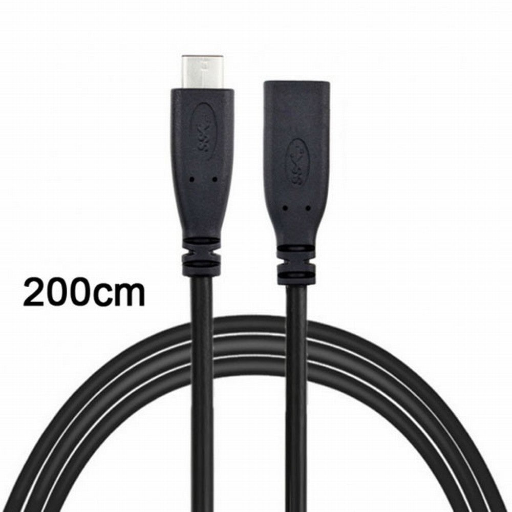 USB-C USB 3.1 Type C Male to Female Extension Data Cable for Laptop Macbook Tablet Mobile Phone 2m UC-218-BK-2.0M