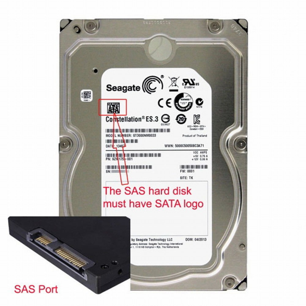 SFF-8482 SAS 22 Pin to 7 Pin + 15 Pin SATA Hard Disk Drive Raid Adapter with 15 Pin Power Port SF-092