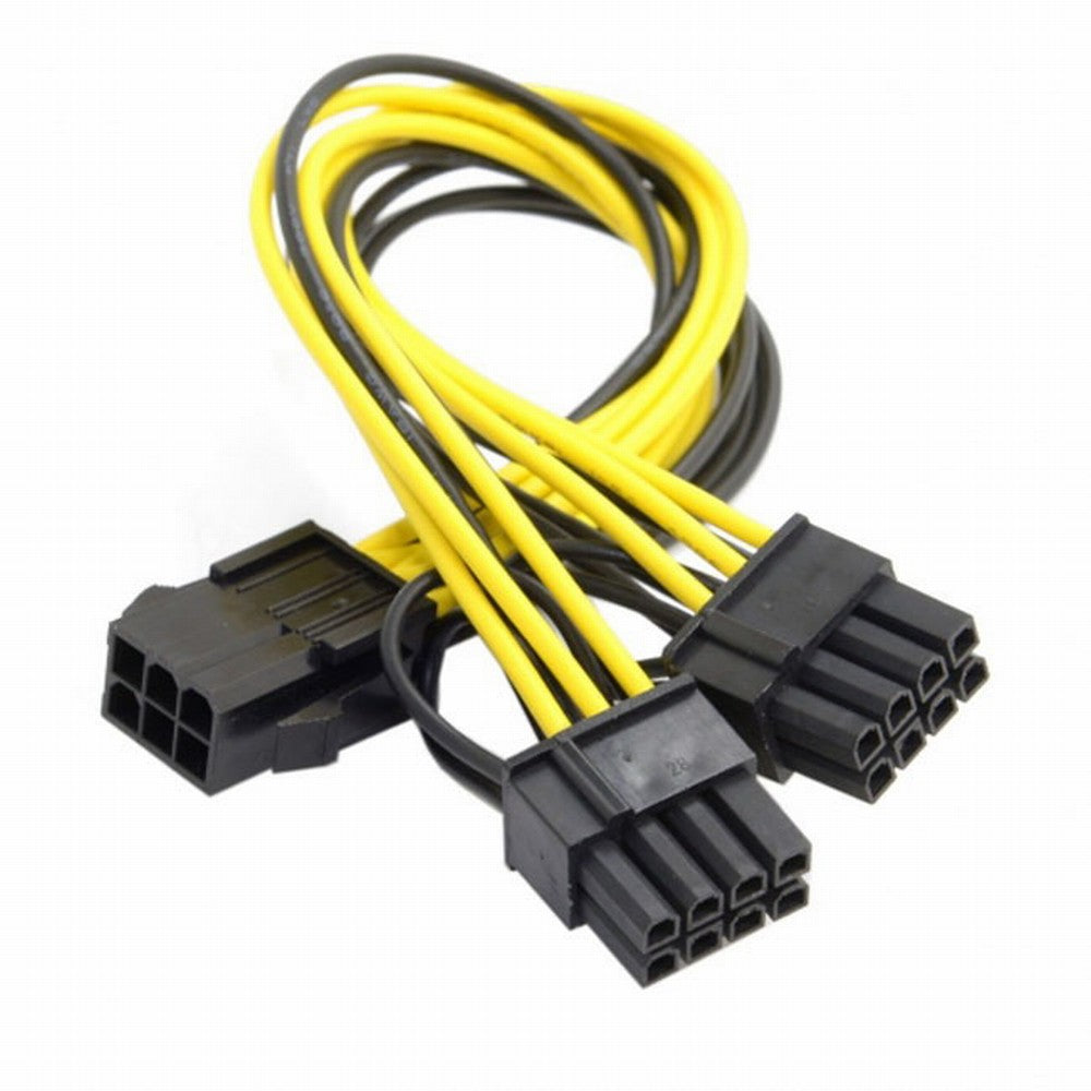 PCI-E PCI Express ATX 6Pin Male to Dual 8Pin 6Pin Female Video Card Extension Splitter Power Cable PW-028