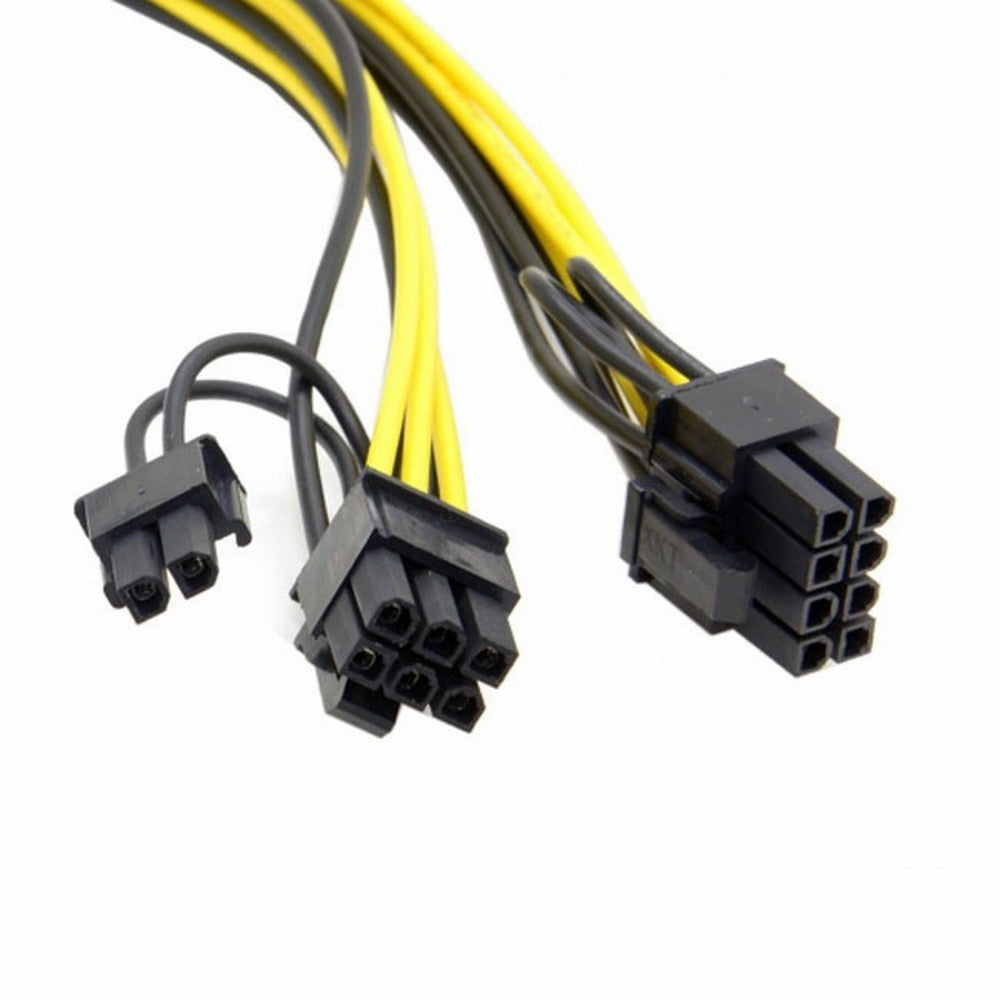 PCI-E PCI Express ATX 6Pin Male to Dual 8Pin 6Pin Female Video Card Extension Splitter Power Cable PW-028