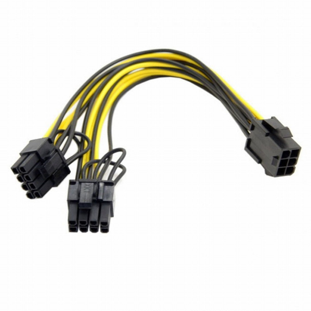 PCI-E PCI Express ATX 6Pin Male to Dual 8Pin 6Pin Female Video Card Extension Splitter Power Cable PW-028