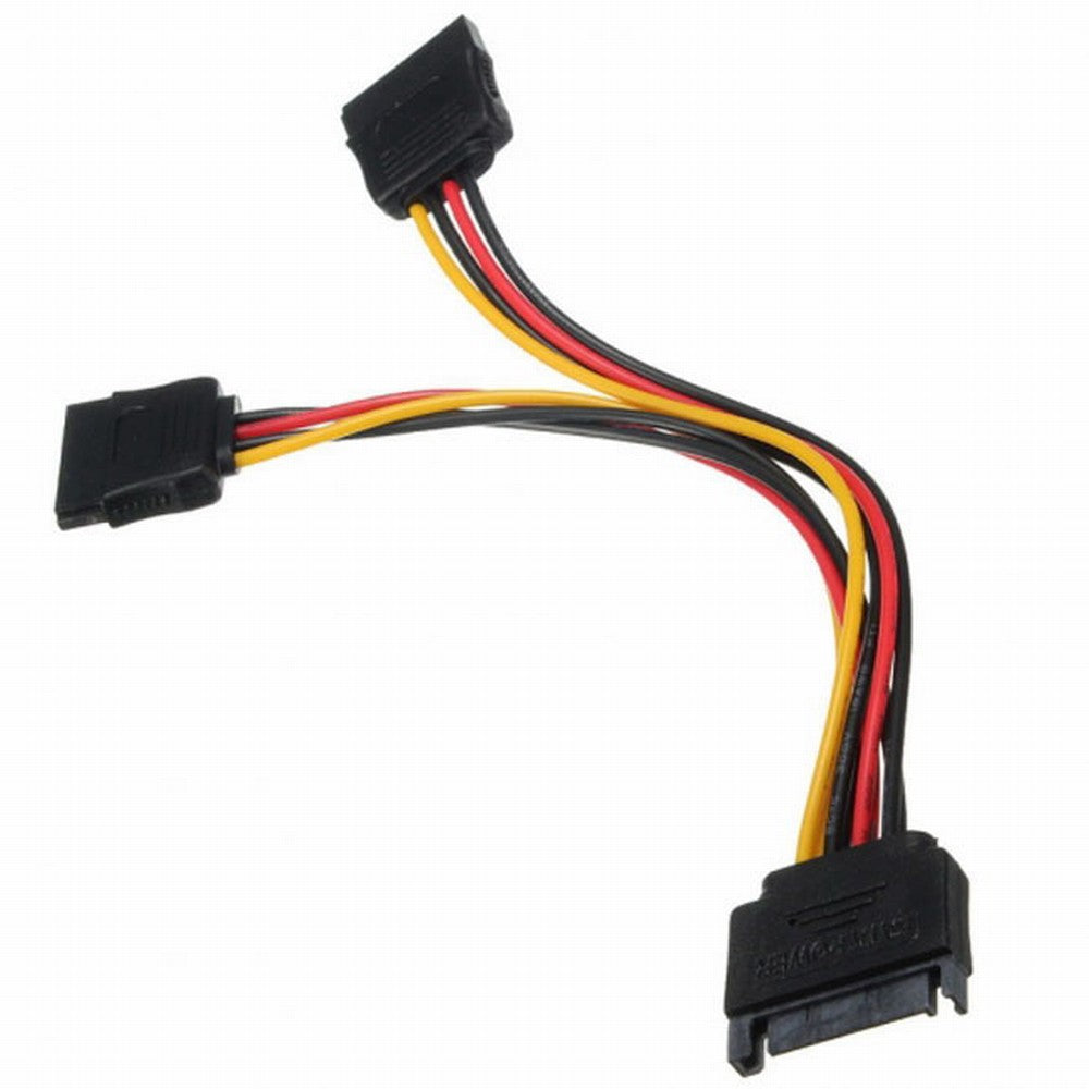 SATA II Hard Disk Power Male to 2 Female Splitter Y 1 to 2 Extension Cable SA-052