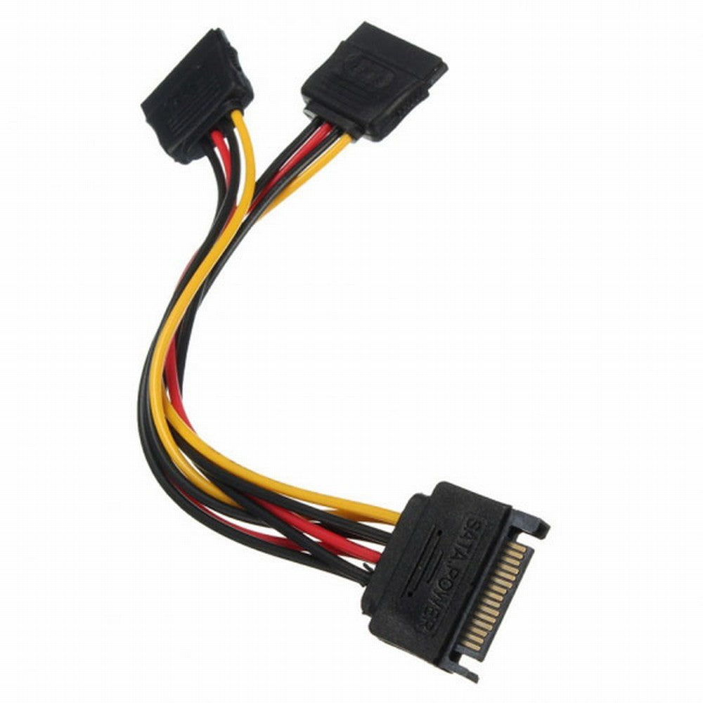 SATA II Hard Disk Power Male to 2 Female Splitter Y 1 to 2 Extension Cable SA-052