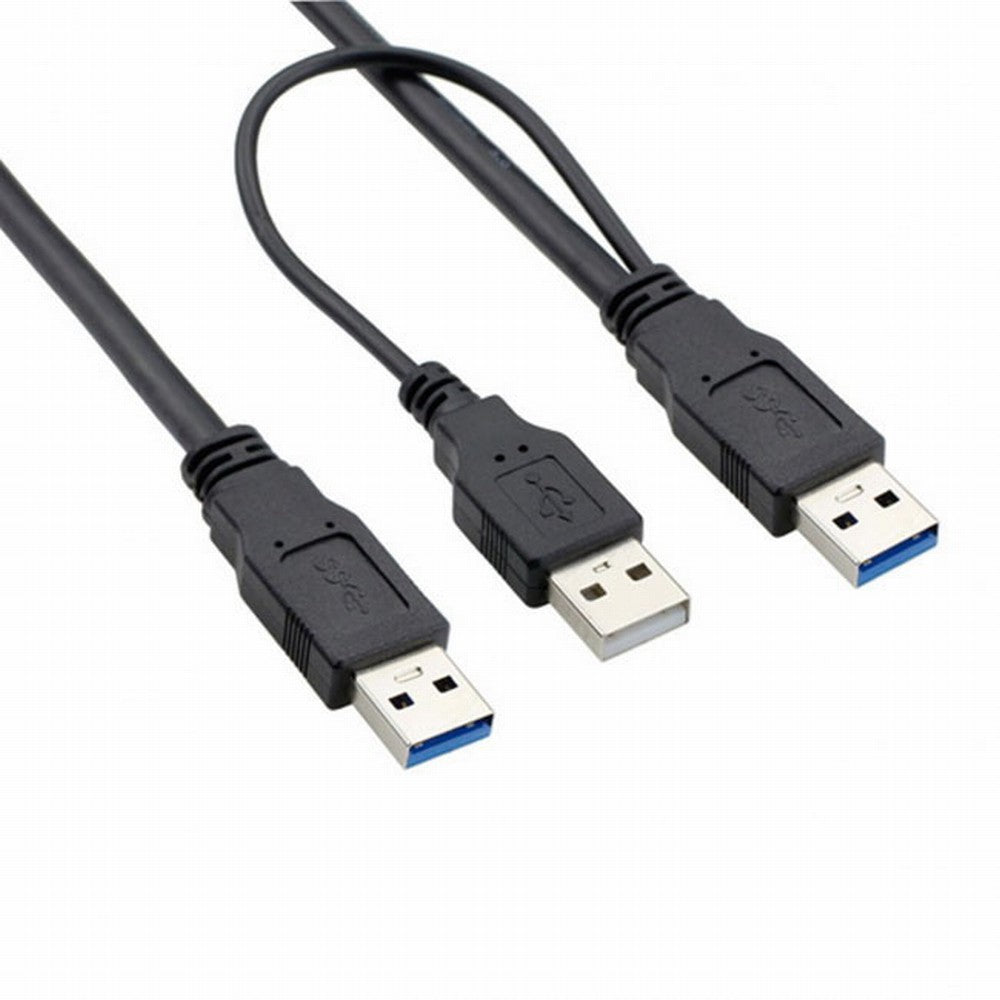 super speed USB 3.0 power Y cable two A Male to USB Male for external Hard Disk U3-072