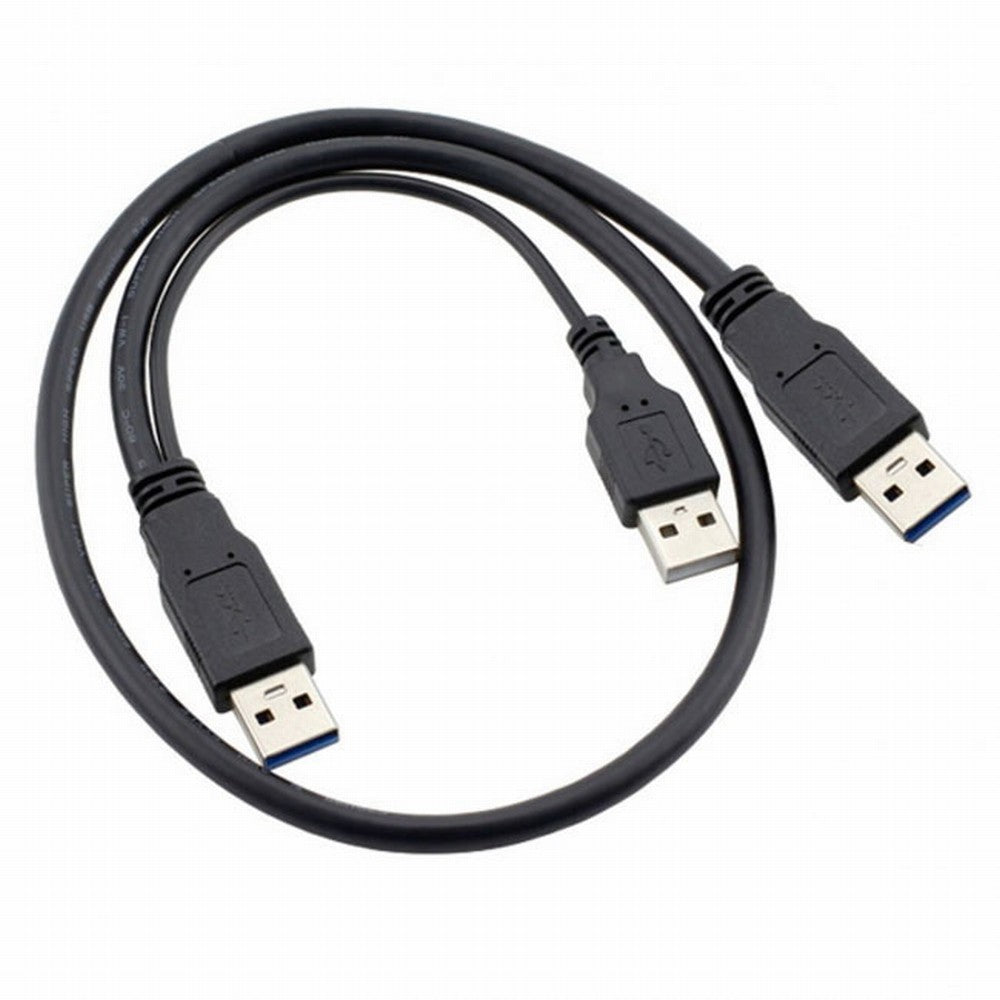 super speed USB 3.0 power Y cable two A Male to USB Male for external Hard Disk U3-072