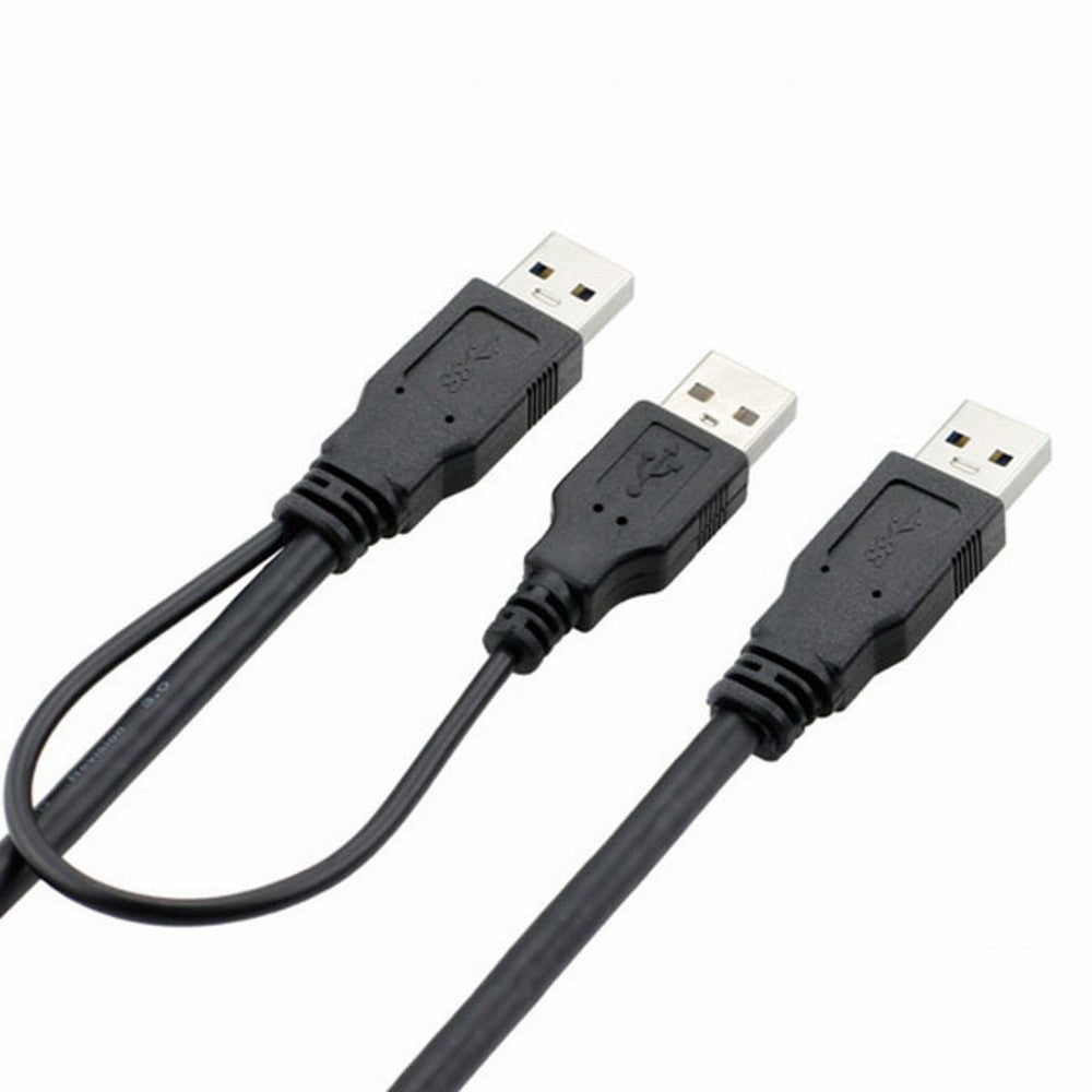 super speed USB 3.0 power Y cable two A Male to USB Male for external Hard Disk U3-072