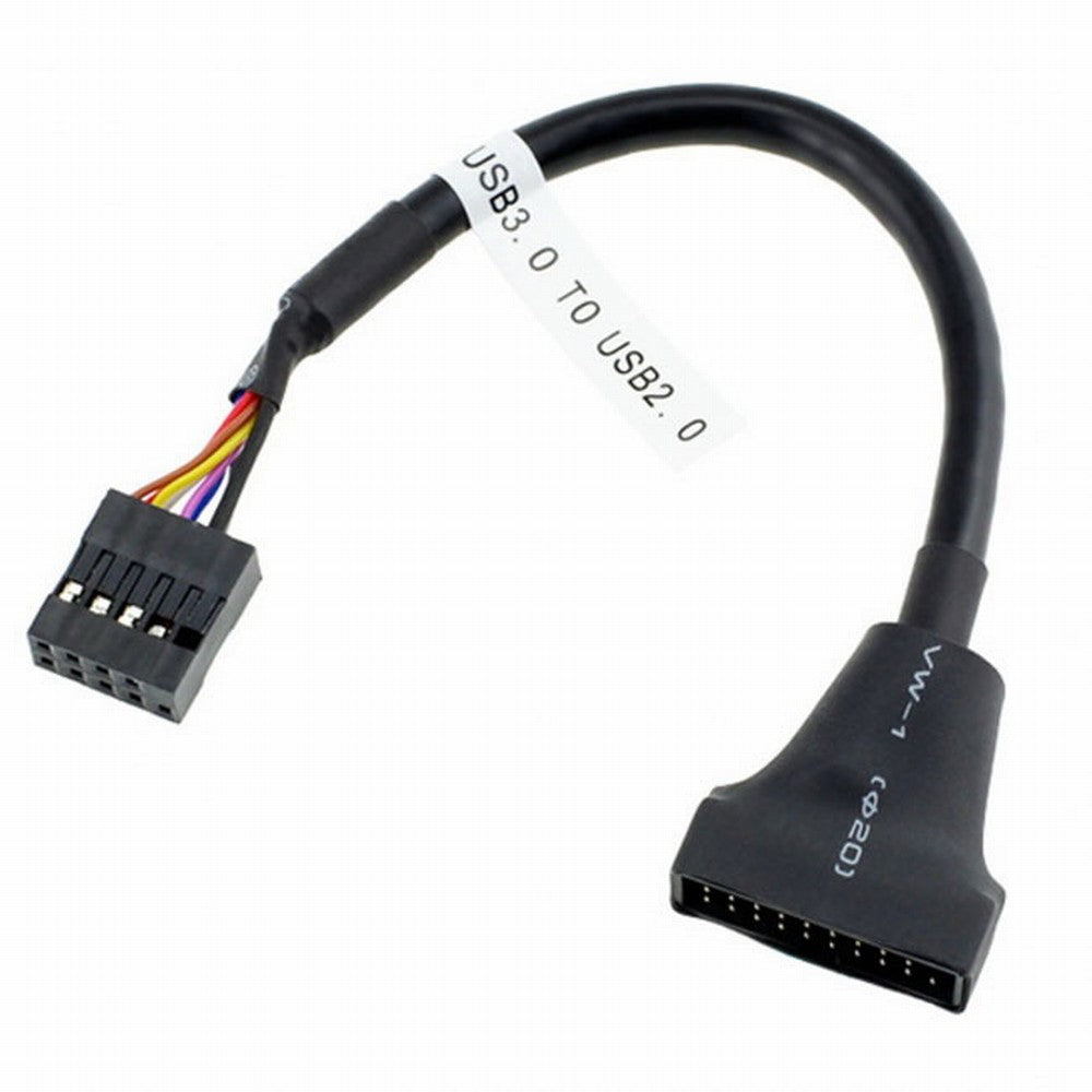 USB 2.0 9Pin Motherboard Housing Male to USB 3.0 20pin Header Device Female Cable U3-076