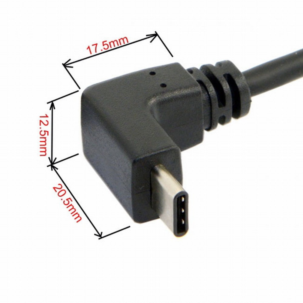 USB 3.1 USB-C Up Down Angled to 90 Degree Down Angled A Male Data Cable for Tablet Phone UC-098-DN