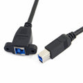 Super Speed USB 3.0 Back Panel Mount B Female To Male B Type Extension Cable 0.5m U3-092-BK