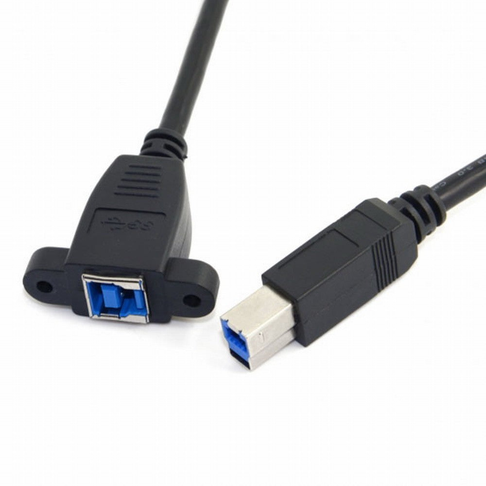 Super Speed USB 3.0 Back Panel Mount B Female To Male B Type Extension Cable 0.5m U3-092-BK