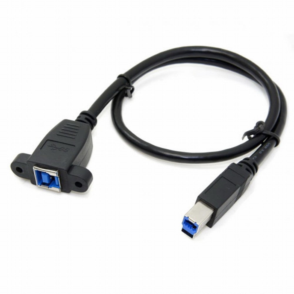 Super Speed USB 3.0 Back Panel Mount B Female To Male B Type Extension Cable 0.5m U3-092-BK