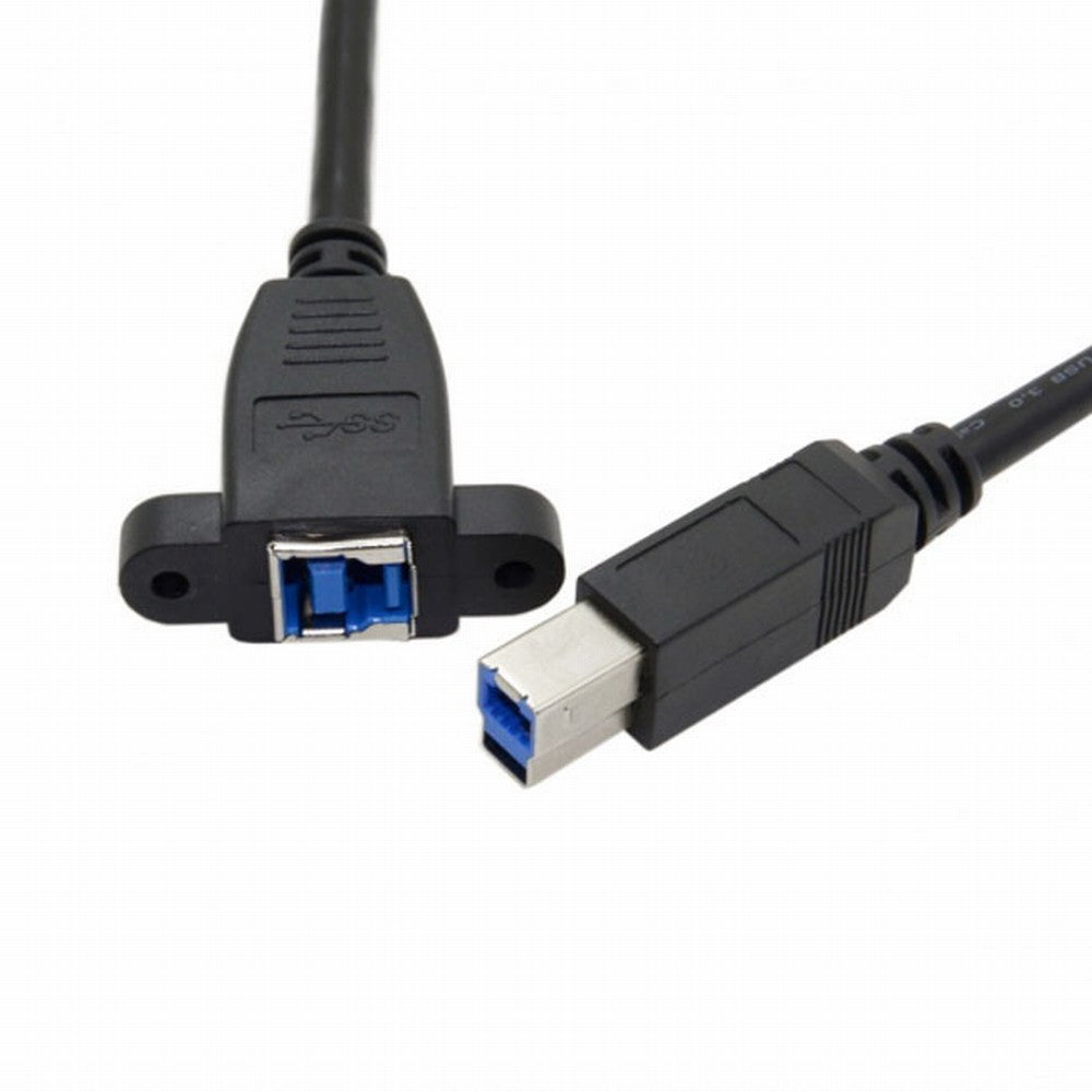 Super Speed USB 3.0 Back Panel Mount B Female To Male B Type Extension Cable 0.5m U3-092-BK