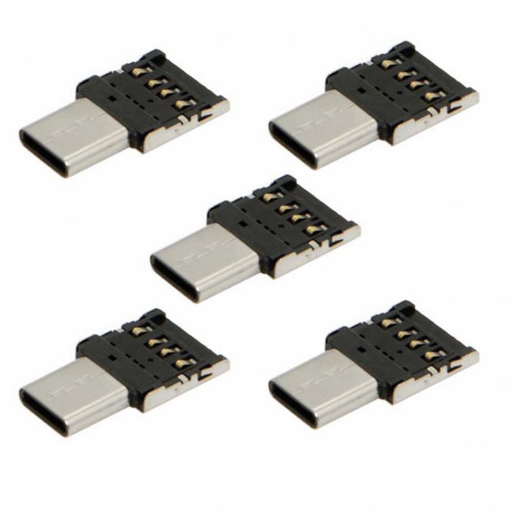 5pcs Ultra Mini Type-C USB-C to USB 2.0 OTG Adapter for Cell Phone Tablet USB Cable Flash Disk UC-053-5PCS
