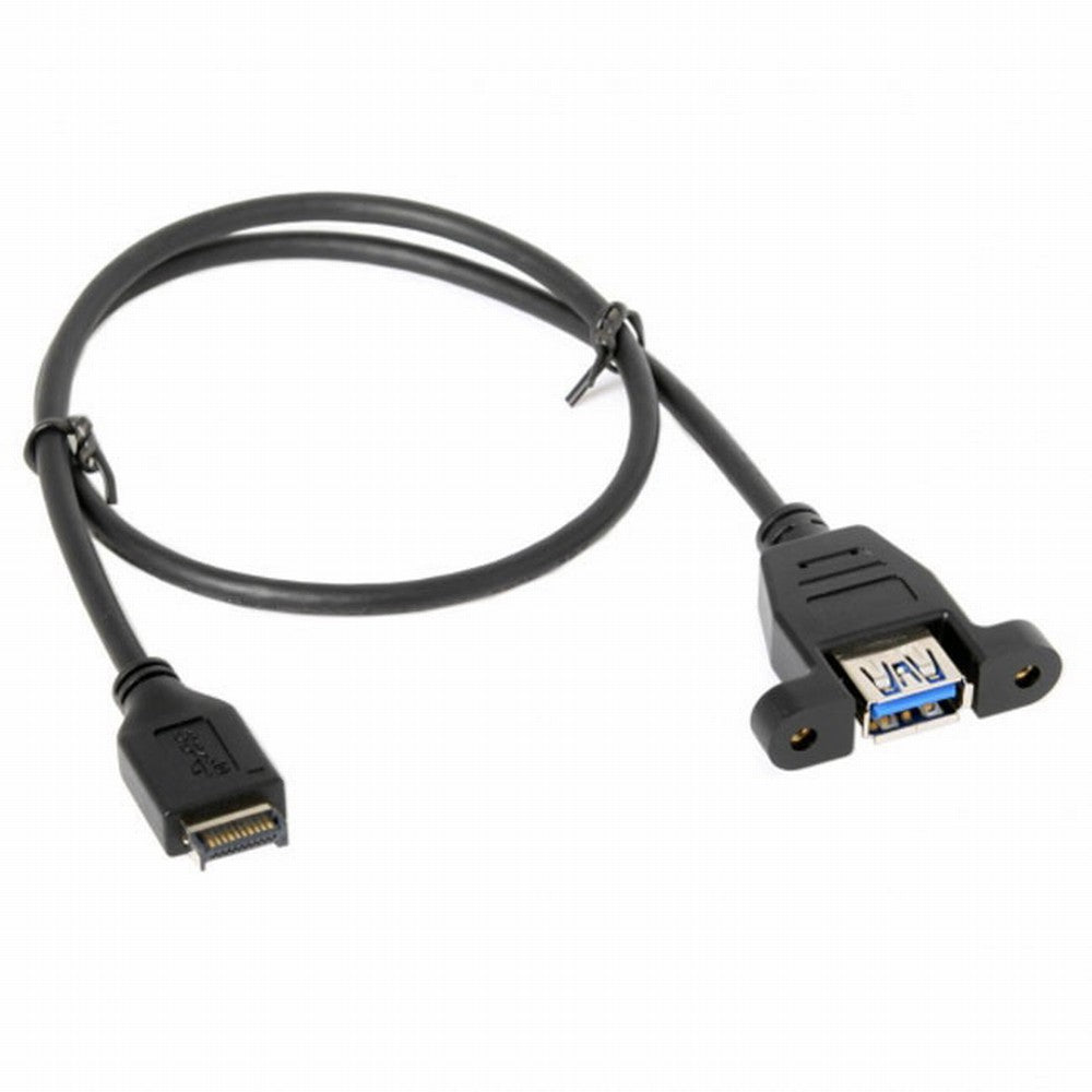USB 3.1 Front Panel Header to USB 3.0 Type-A Female Extension Cable 50cm Panel Mount Type UC-060