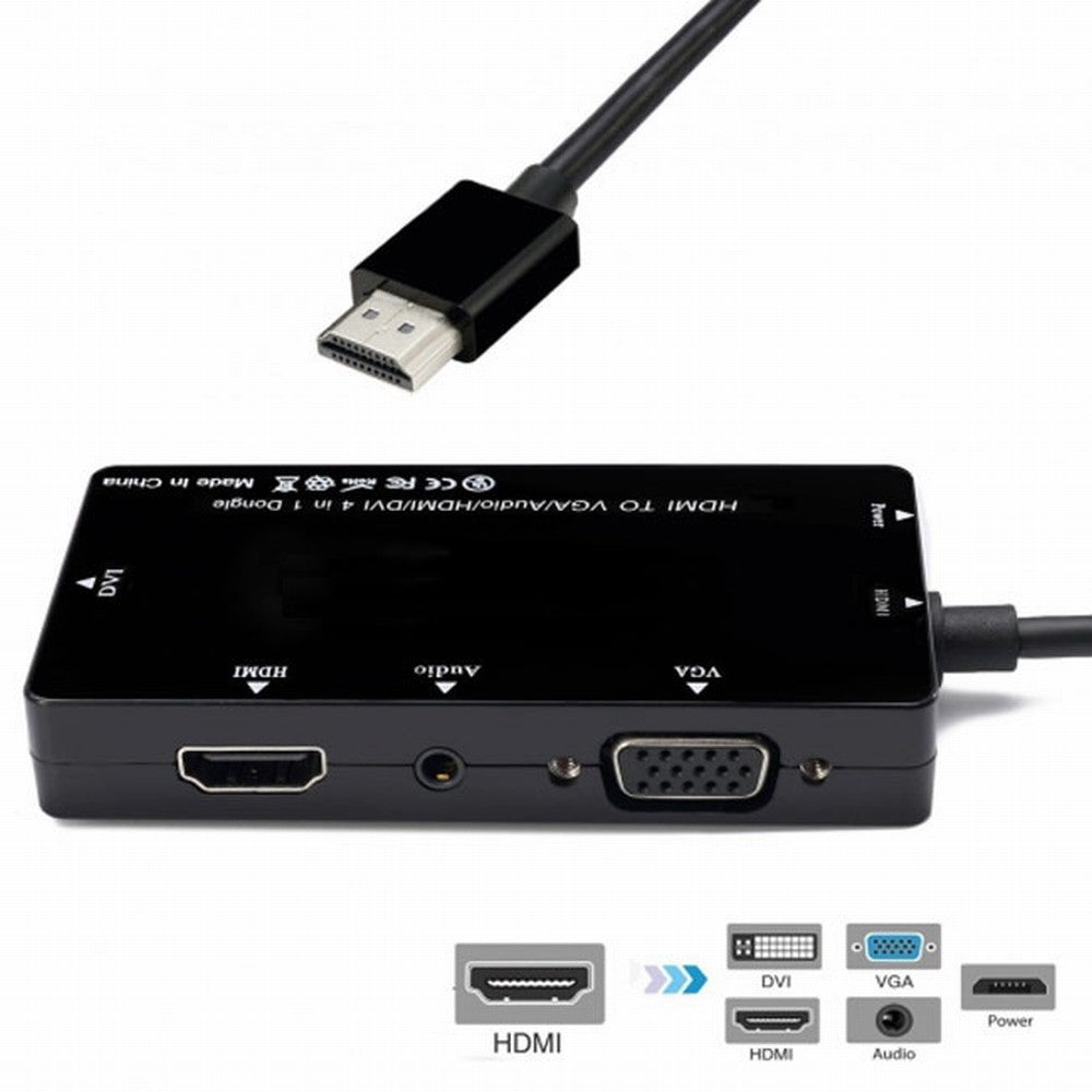 HDMI to VGA/Audio/HDMI/DVI 4in1 Dongle Adapter Multiport Splitter Converter For PS3 HDTV PC Monitor Projector HD-115