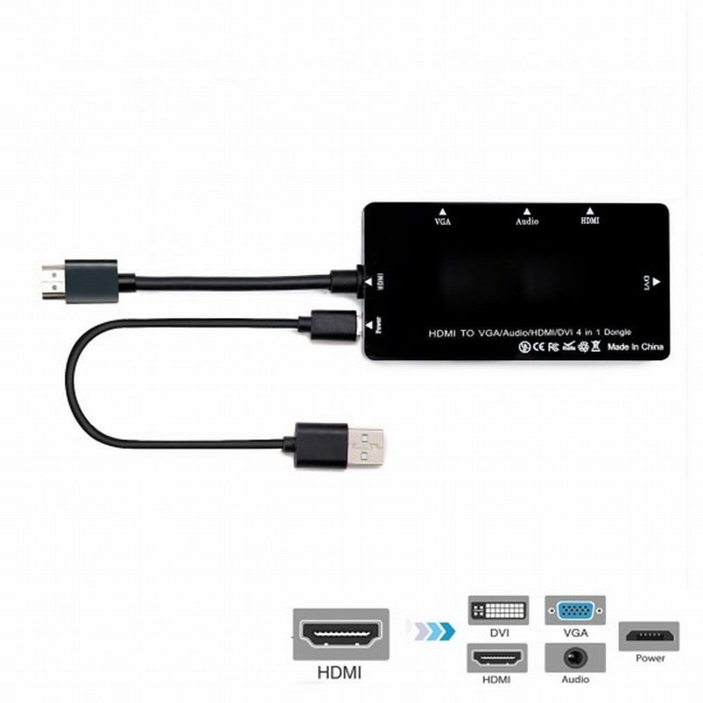 HDMI to VGA/Audio/HDMI/DVI 4in1 Dongle Adapter Multiport Splitter Converter For PS3 HDTV PC Monitor Projector HD-115
