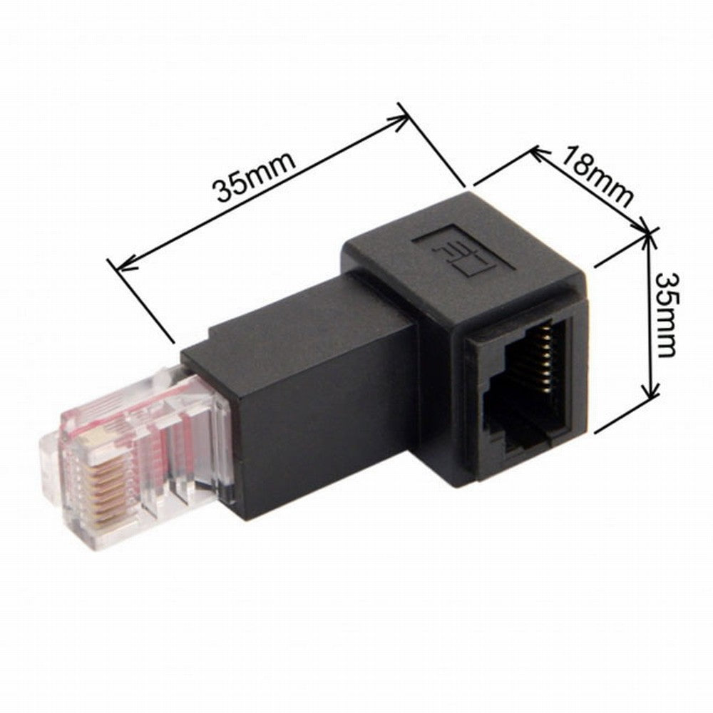 Up Angled 90 Degree 8P8C FTP STP UTP Cat 5e Male to Female Lan Ethernet Network Extension Adapter UT-010-UP