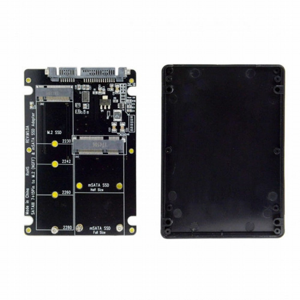 2 in 1 Combo M.2 NGFF B-key mSATA SSD to SATA 3.0 Adapter Converter Case Enclosure SA-115