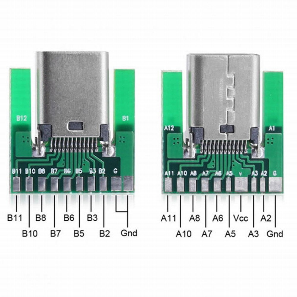 DIY 24pin USB 3.1 Type C Female Socket Connector SMT type with PC Board UC-206