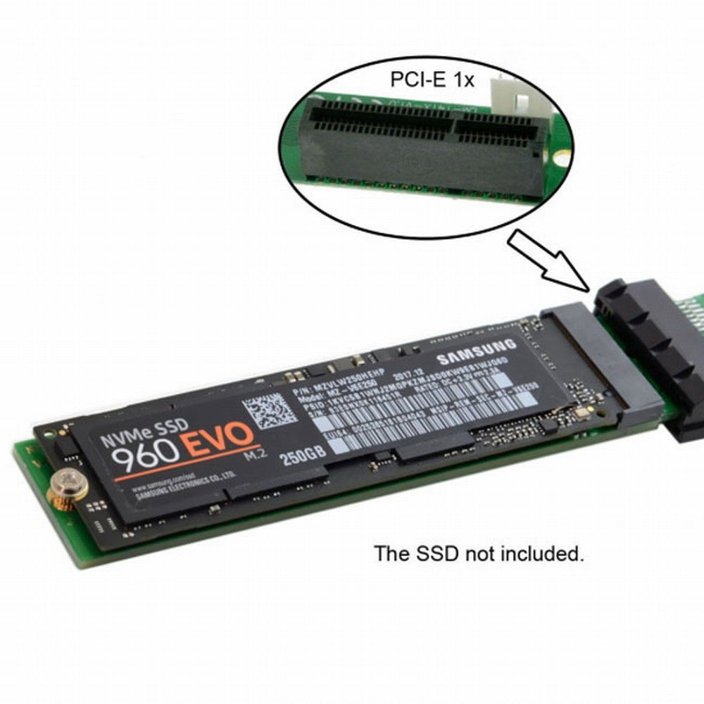NGFF M-key NVME AHCI SSD to PCI-E 3.0 1x x1 Vertical Adapter for XP941 SM951 PM951 960 EVO SSD SA-002