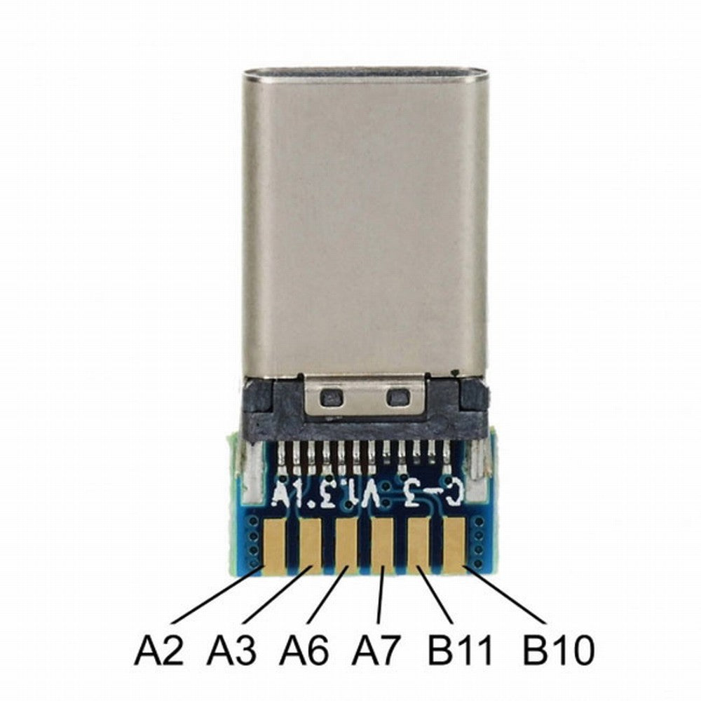 DIY 24pin USB 3.1 Type C USB-C Male Plug Connector SMT type with PC Board UC-207