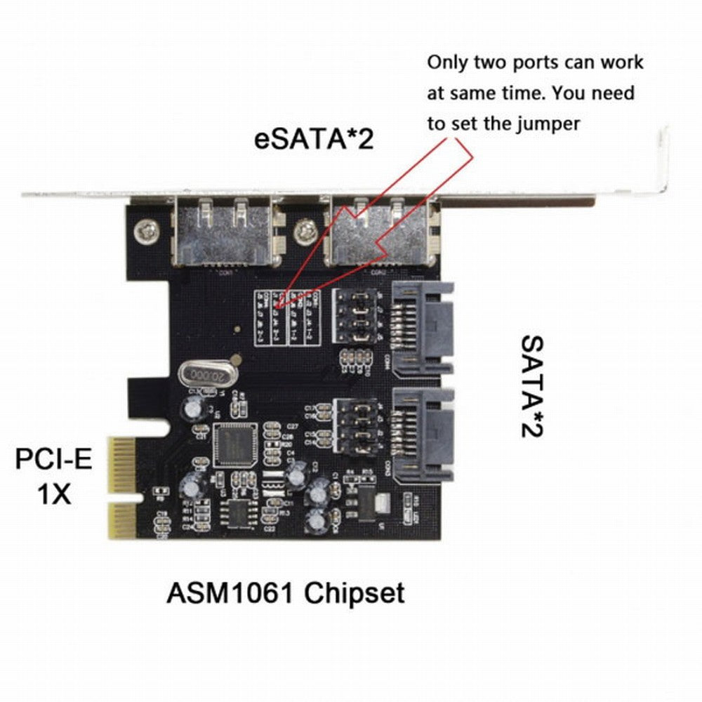 PCI-E To 4 Ports SATA 3.0 ESATA PCIE SATA3 6Gbps Expansion Card PCI-E Adapter SA-078