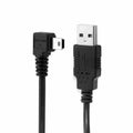 Mini USB B Type 5pin Male Right Angled 90 Degree to USB 2.0 Male Data Cable with Ferrite U2-057-RI-3.0M/U2-057-RI-5.0M