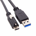 5 Meters USB 3.1 Type-C Locking Connector to Standard USB3.0 Data Cable for Camera With Panel Mount Screw UC-045-5.0M