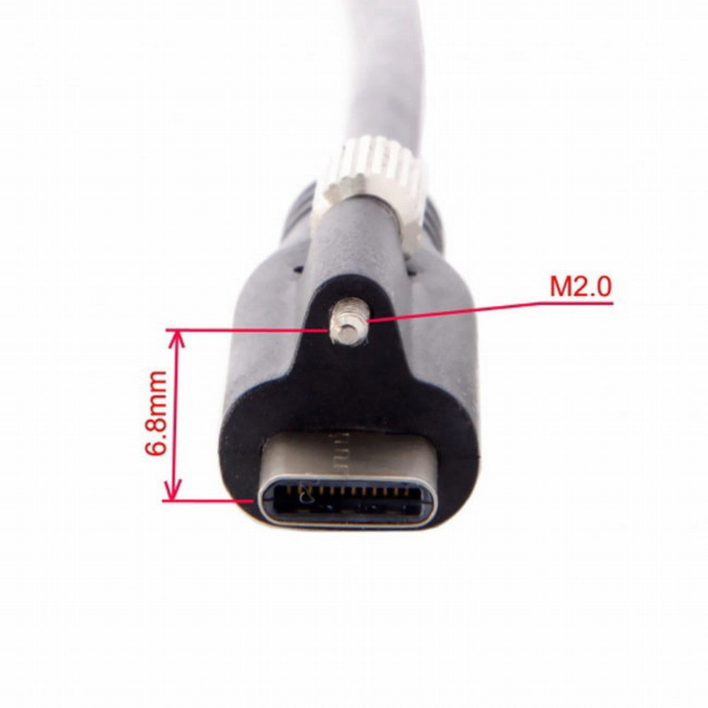 5 Meters USB 3.1 Type-C Locking Connector to Standard USB3.0 Data Cable for Camera With Panel Mount Screw UC-045-5.0M