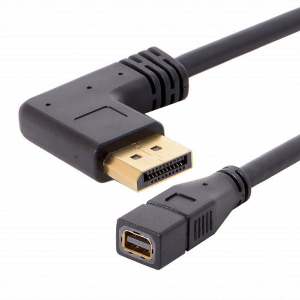 Right Angled DP DisplayPort 90 Degree to Mini DP DisplayPort Female Cable for Displays Monitors DP-048-RI