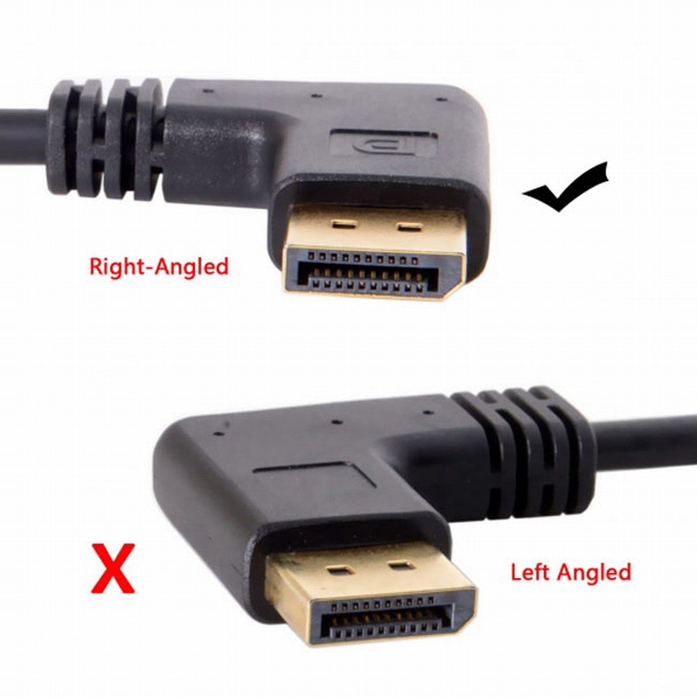 DisplayPort Display Port Male to Female 90 Degree Right Down Angled Extension Cable DP-015-RI