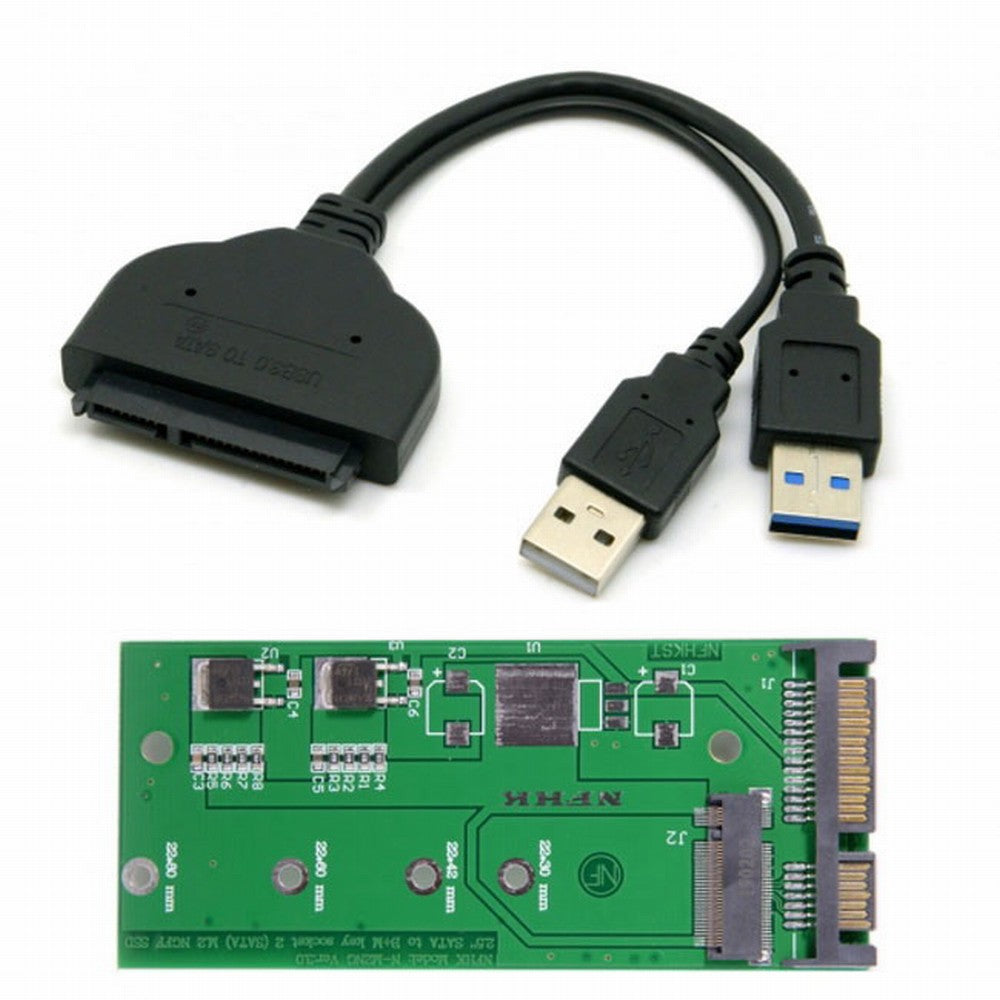 USB 3.0 to SATA 2.5" Hard Disk to M.2 NGFF B/M-Key 2 Lane SSD for E431 E531 X240 Y410P Y510 U3-067+SA-123