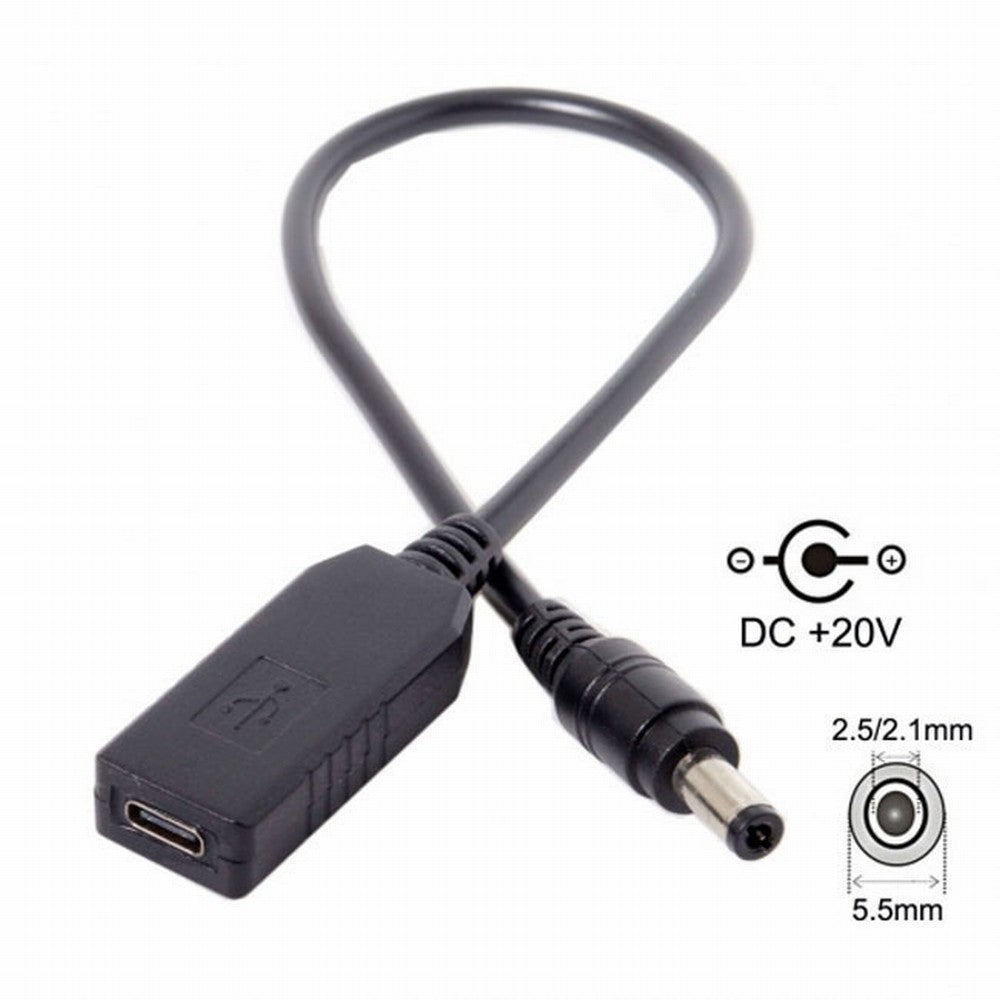 USB 3.1 Type C USB-C to DC 20V 5.5 2.5mm 2.1mm Power Plug PD Emulator Trigger Charge Cable for Laptop UC-100-5525MM