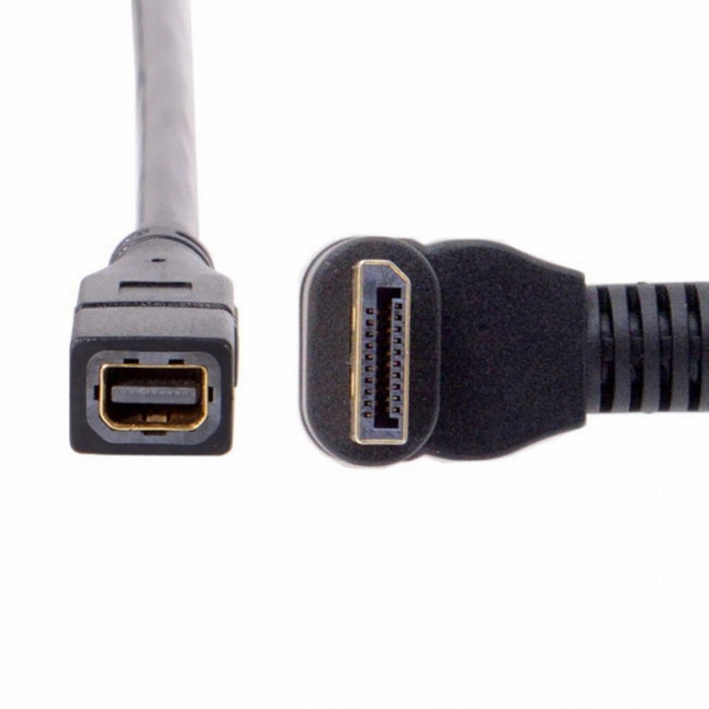 Down Angled DP DisplayPort 90 Degree to Mini DP DisplayPort Female Cable for Displays Monitors DP-048-DN
