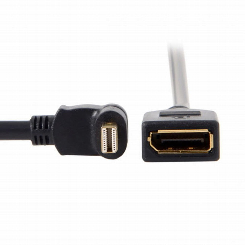 Up Angled Mini DP DisplayPort 90 Degree to DisplayPort Female Cable for Displays Monitors DP-013-UP