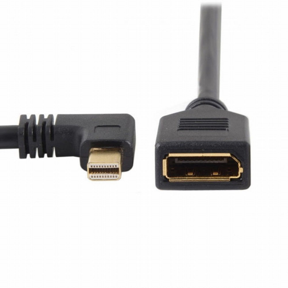Right Angled Mini DP DisplayPort 90 Degree to DisplayPort Female Cable for Displays Monitors DP-013-RI