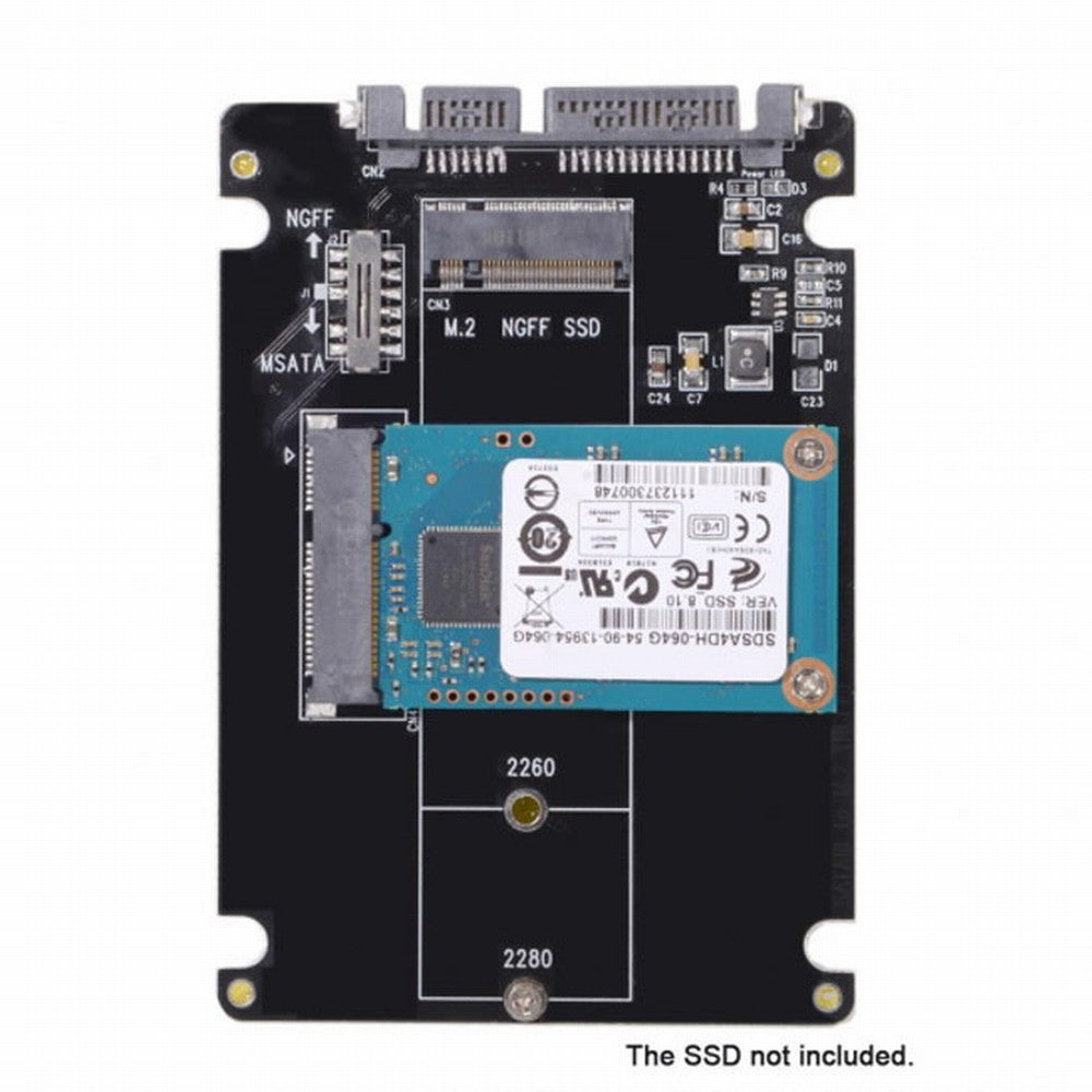 Combo M.2 NGFF B-key mSATA SSD to SATA 3.0 Adapter Converter Case Enclosure with Switch SA-011