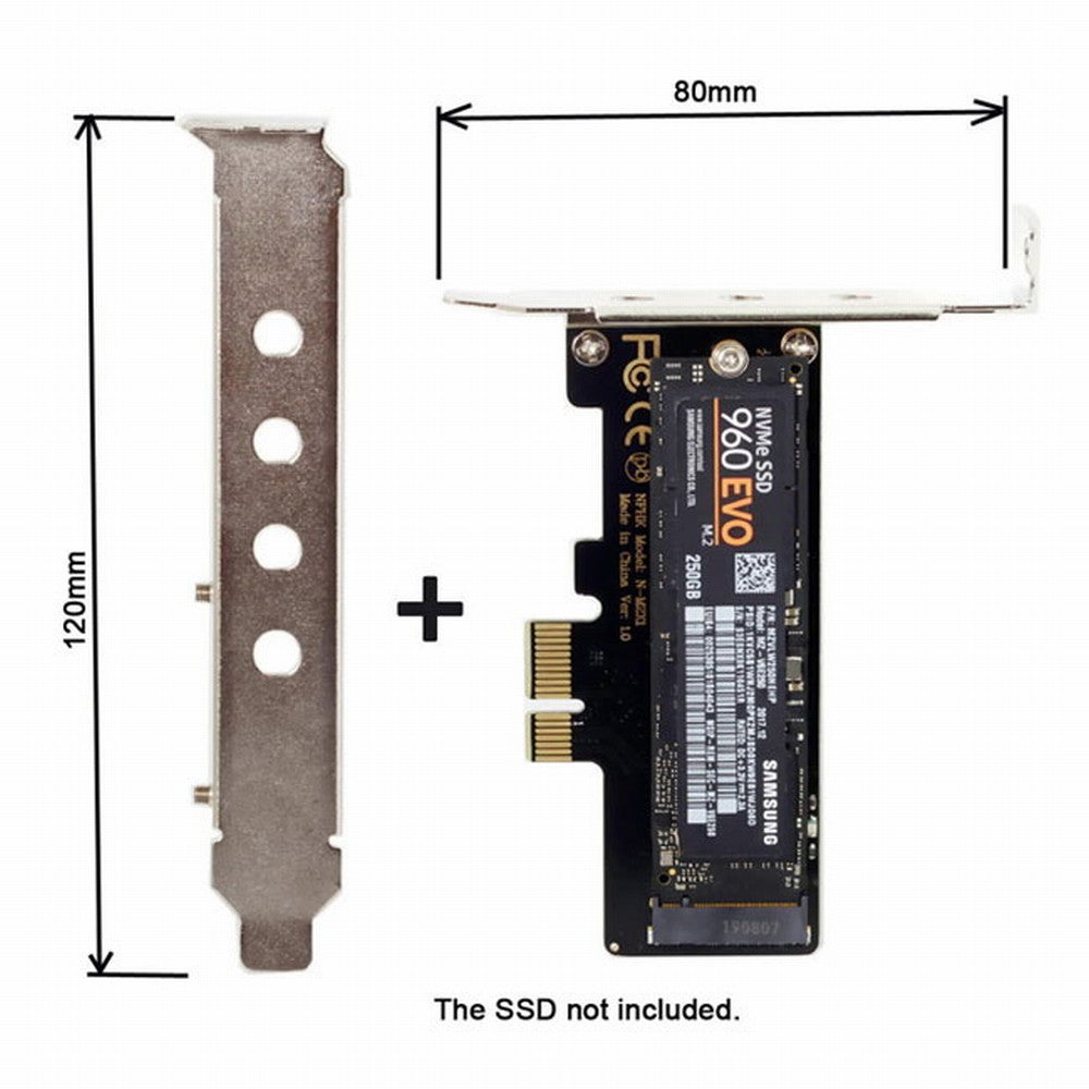 Low Profile PCI-E 3.0 x1 Lane to M.2 NGFF M-Key SSD Nvme AHCI PCI Express Adapter Card SA-008