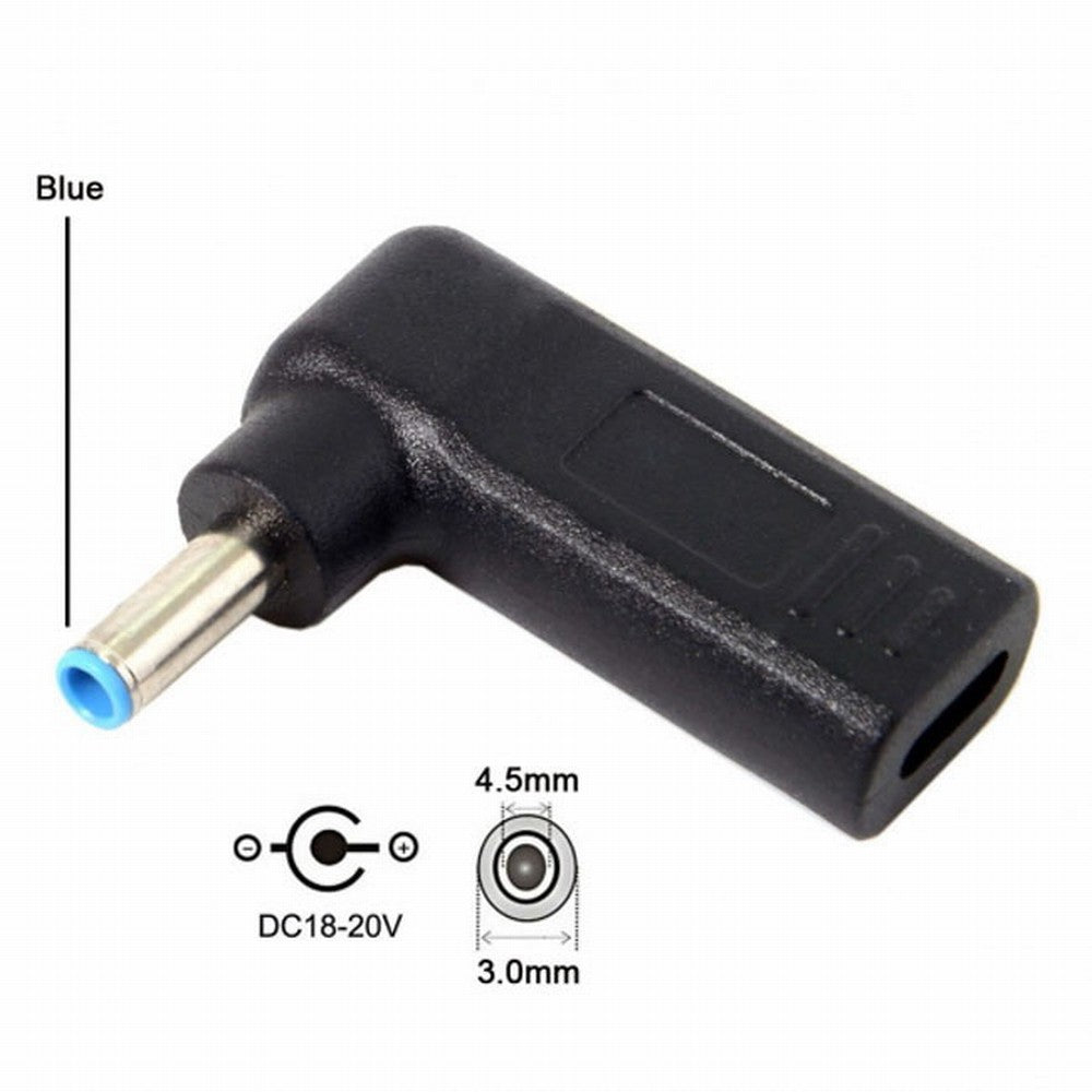 USB 3.1 Type C USB-C to DC 4.5*3.0mm HP Adapter PD Emulator Trigger 90 Degree Angled UC-112-4530HP