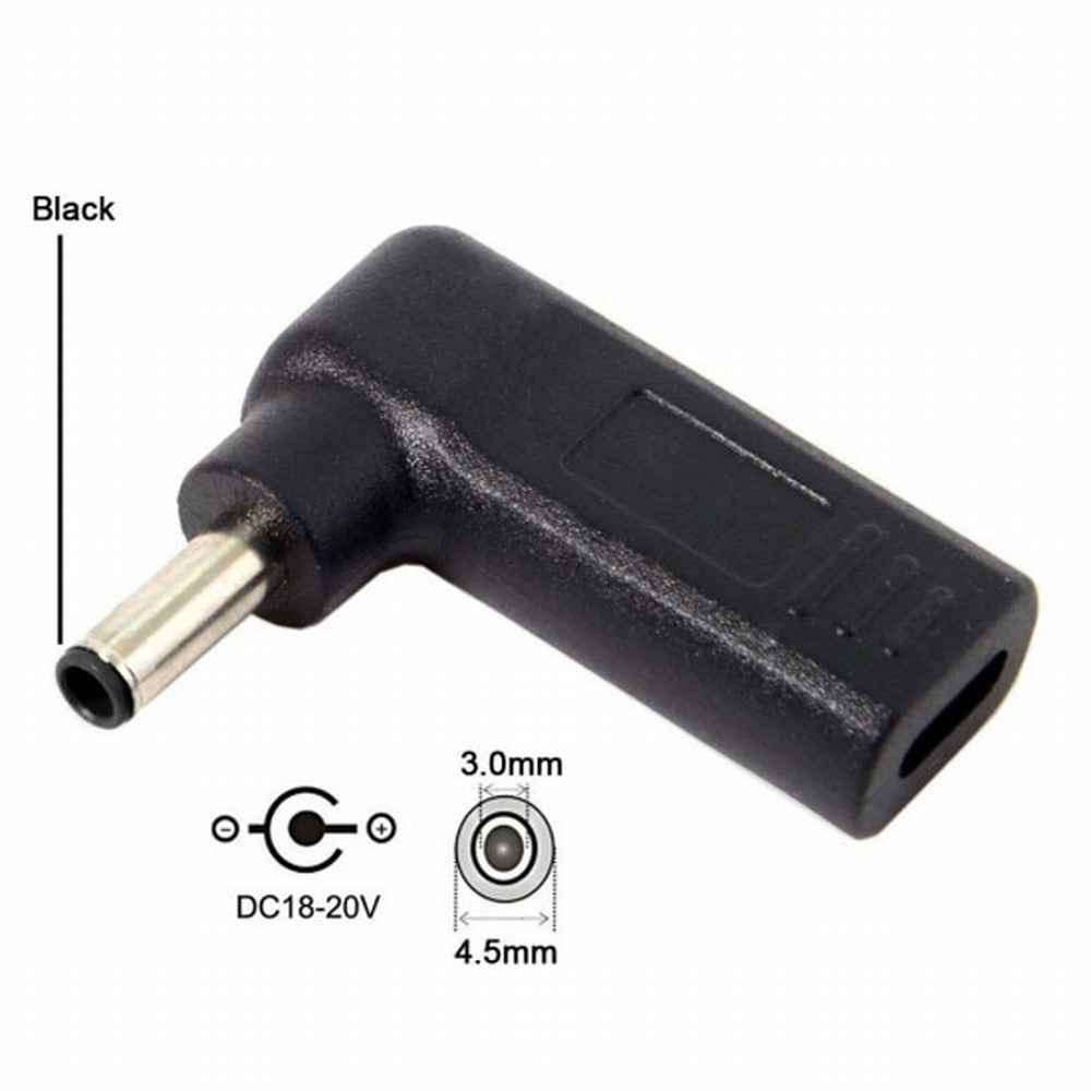 USB 3.1 Type C USB-C to DC 4.5*3.0mm Dell Adapter PD Emulator Trigger 90 Degree Angled UC-112-4530DE