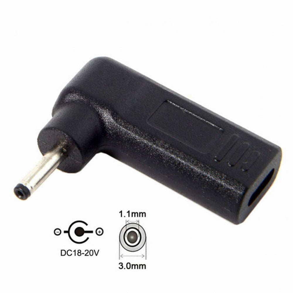 USB 3.1 Type C USB-C to DC 20V 3.0*1.1mm Adapter PD Emulator Trigger 90 Degree Angled UC-112-3011MM