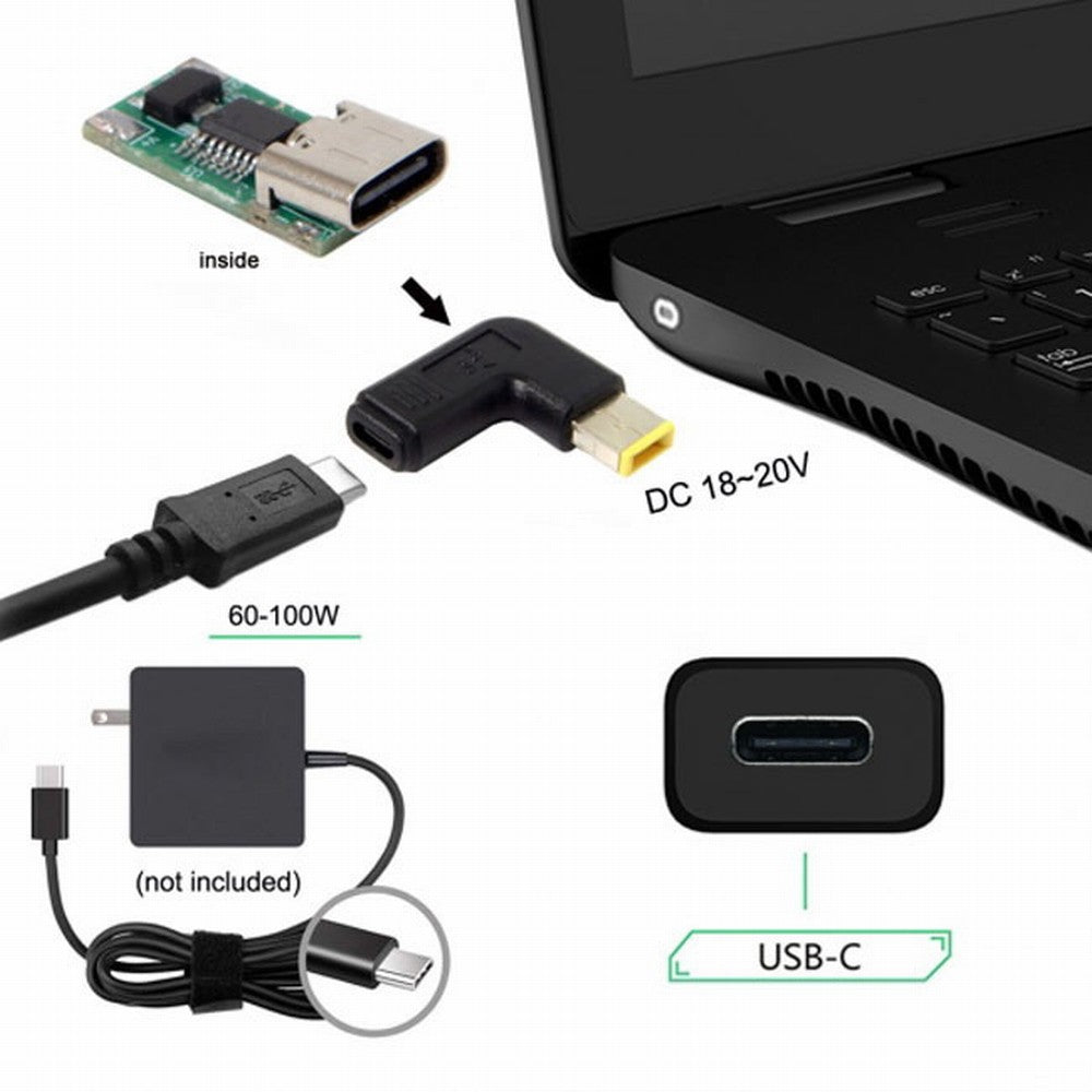 USB 3.1 Type C USB-C to Rectangle 11.0*4.5mm Adapter PD Emulator Trigger for Lenovo ThinkPad X1 Carbon UC-112-1145MM