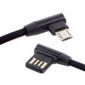 Micro USB 5Pin to Left Right Angled 90 Degree USB 2.0 Data Cable with Sleeve for Tablet Phone 15cm U2-114