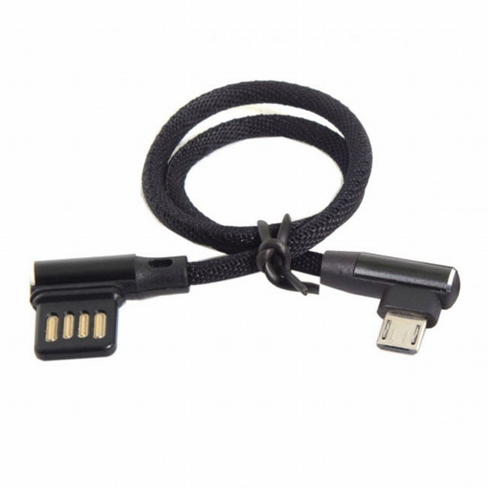 Micro USB 5Pin to Left Right Angled 90 Degree USB 2.0 Data Cable with Sleeve for Tablet Phone 15cm U2-114