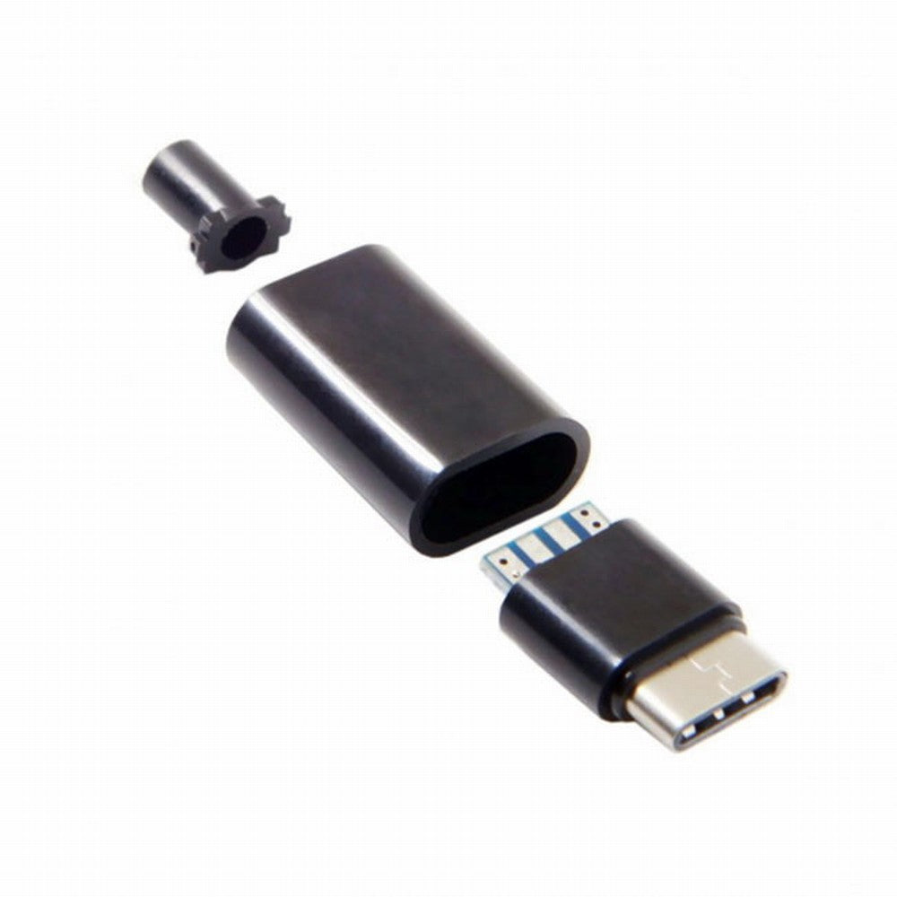 5pcs/lot DIY 24pin USB Type C USB-C Male OTG Host Type 5.1k Resistor with Black Housing Cover UC-107-BK