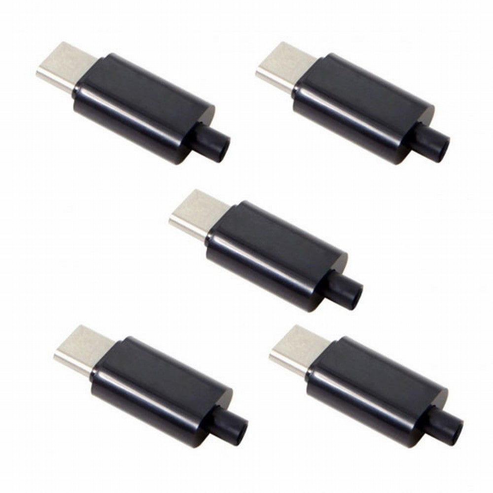 5pcs/lot DIY 24pin USB Type C USB-C Male OTG Host Type 5.1k Resistor with Black Housing Cover UC-107-BK